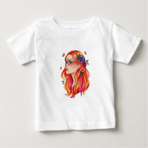 T-shirt Pour Bébé Fille de la Mascarade Dorée Mystique Esthétique Fl