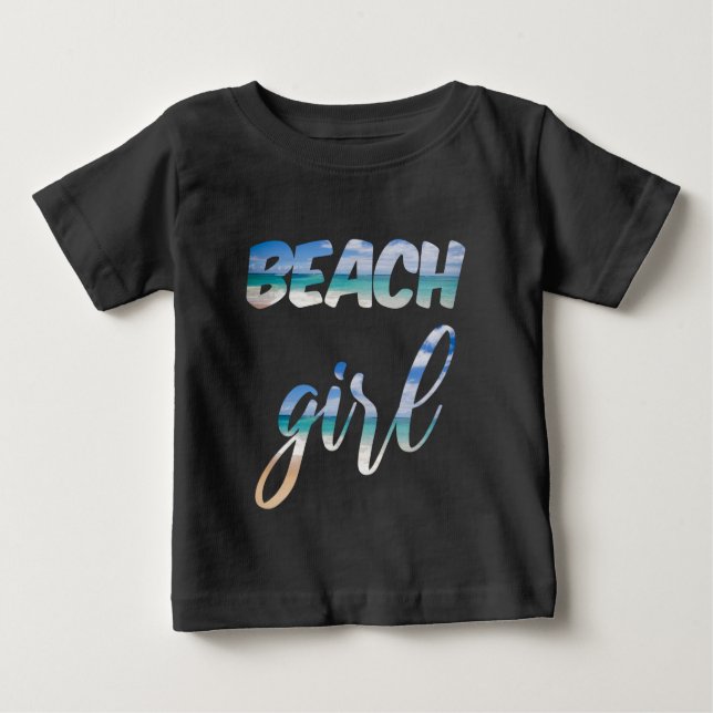 T-shirt Pour Bébé Fille de la Plage (Devant)