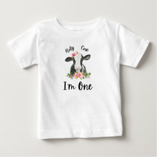 T-shirt Pour Bébé Fille de la Vache Sainte 1ère fête d'anniversaire