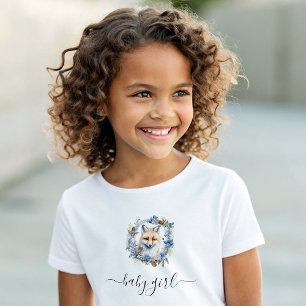 T-shirt Pour Bébé Fille de l'aquarelle renard d'hiver
