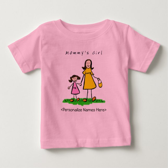T-shirt Pour Bébé Fille de maman - Brunette Mère & Fille Chemise (Devant)