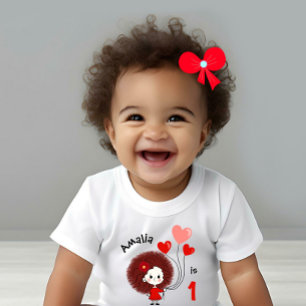 T-shirt Pour Bébé Fille drôle avec ballons de coeur