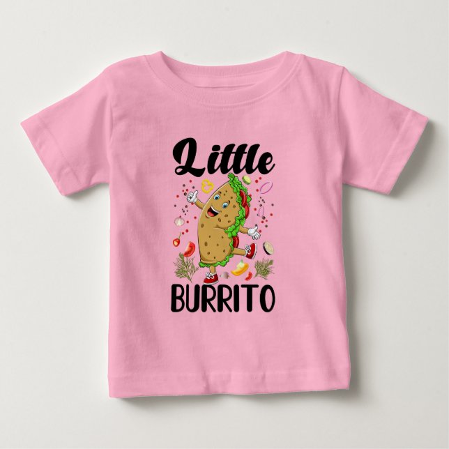 T-shirt Pour Bébé Fille drôle petite burrito mot art (Devant)