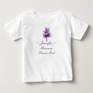 T-shirt Pour Bébé "Fille Fleur honoraire avec nom" Purple Lily Bouqu