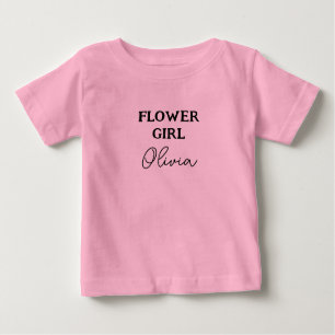 T-shirt Pour Bébé Fille Fleur Personnalisé Rose