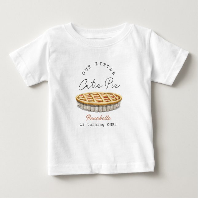 T-shirt Pour Bébé Fille gâteau 1er anniversaire (Devant)