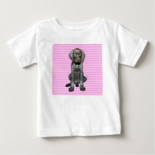 T-shirt Pour Bébé Fille grisâtre brillante de chiot