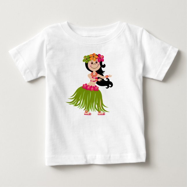 T-shirt Pour Bébé Fille hawaïenne (Devant)