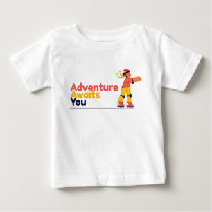T-shirt Pour Bébé Fille jouant avec des patins