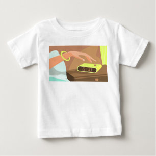 T-shirt Pour Bébé Fille main poussant sur le bouton de snooze du rév