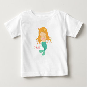 T-shirt Pour Bébé Fille mignonne de sirène pour des bébés