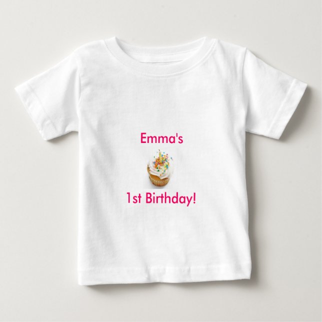 T-shirt Pour Bébé Fille premier anniversaire (Devant)