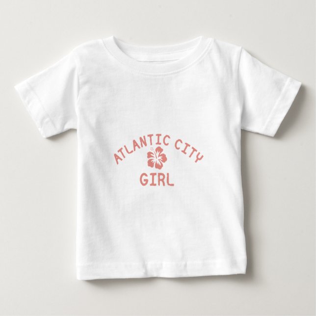 T-shirt Pour Bébé Fille rose de Atlantic City (Devant)