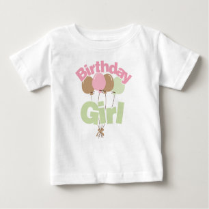 T-shirt Pour Bébé Fille rose et verte d'anniversaire