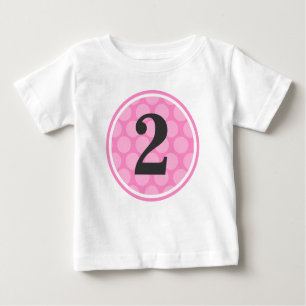 T-shirt Pour Bébé Fille rose moderne d'anniversaire de point de