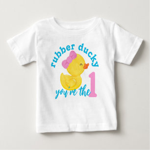 T-shirt Pour Bébé Fille Rubber Ducky Vous êtes le premier anniversai