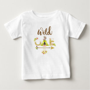 T-shirt Pour Bébé Fille Sauvage Une Bohème Premier Anniversaire