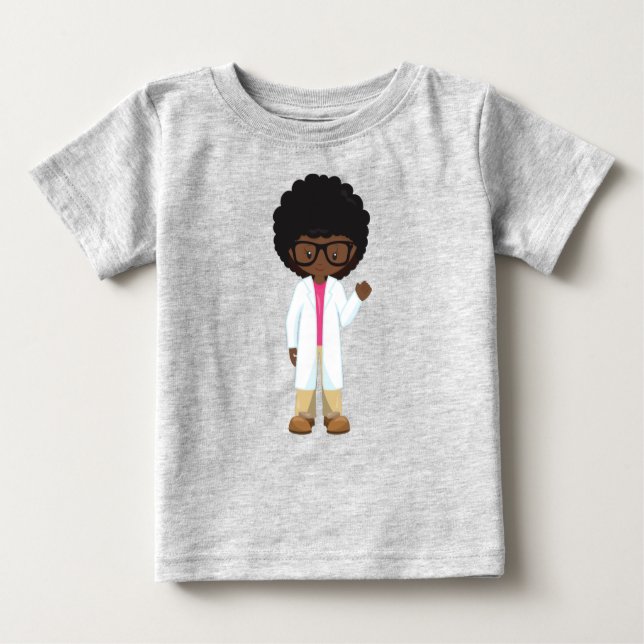 T-shirt Pour Bébé Fille scientifique, fille afro-américaine, scienti (Devant)