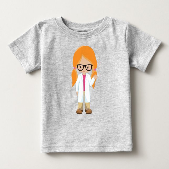 T-shirt Pour Bébé Fille scientifique, Scientifique, Jolie Fille, Che (Devant)