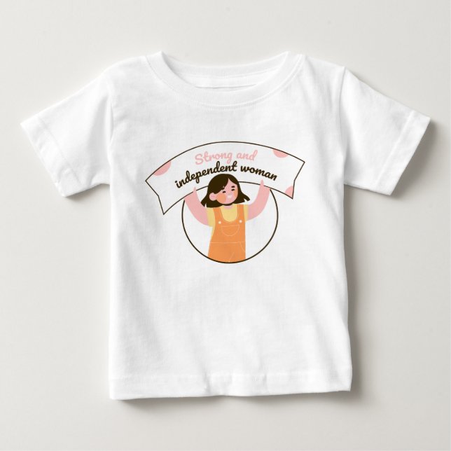 T-shirt Pour Bébé Fille tenant un signe orange (Devant)
