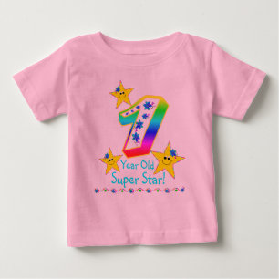 T-shirt Pour Bébé Filles 1 an Super Star Chemise
