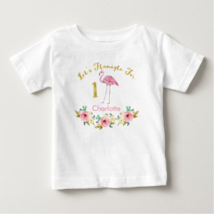 T-shirt Pour Bébé Filles Flamingle 1er Anniversaire Chemise