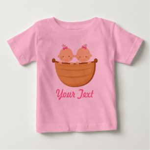 T-shirt Pour Bébé Filles jumelles personnalisées dans un bateau