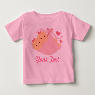 T-shirt Pour Bébé Filles jumelles personnalisées roses