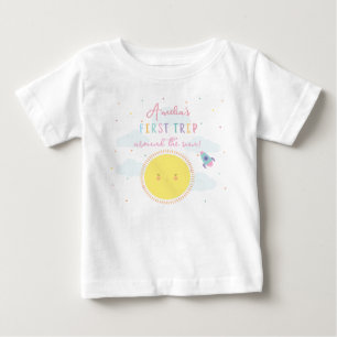 T-shirt Pour Bébé Filles Mignon Premier Voyage Autour Du Soleil Pers