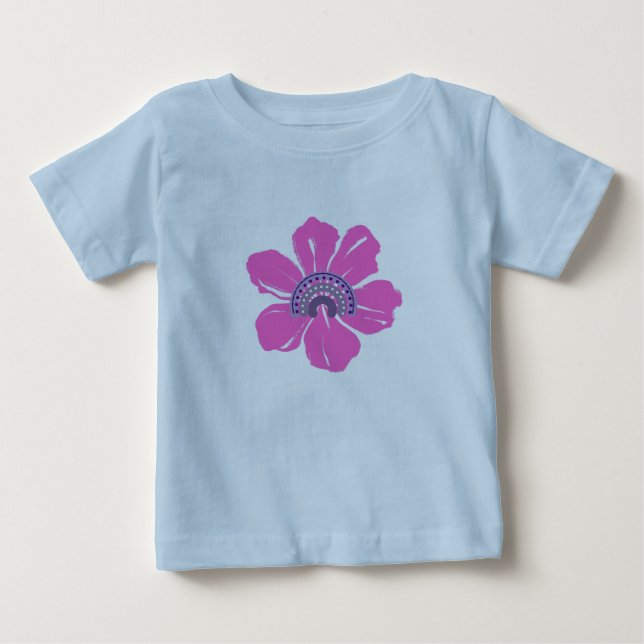 T-shirt Pour Bébé Filles mignonnes d'été Fleur rose (Devant)