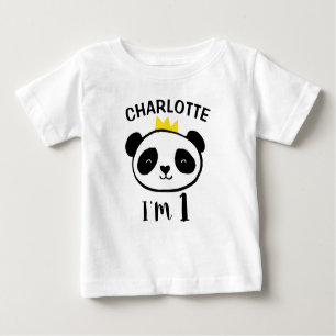 T-shirt Pour Bébé Filles Panda Bear Princesse 1er Anniversaire T-shi