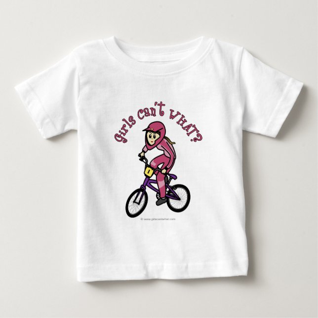 T-shirt Pour Bébé Filles rose pâle BMX (Devant)