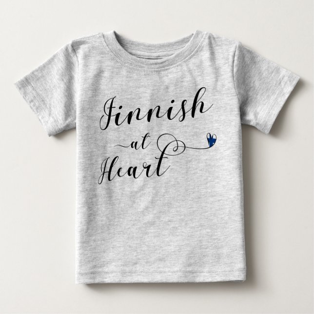 T-shirt Pour Bébé Finnois Au Coeur, Finlande (Devant)