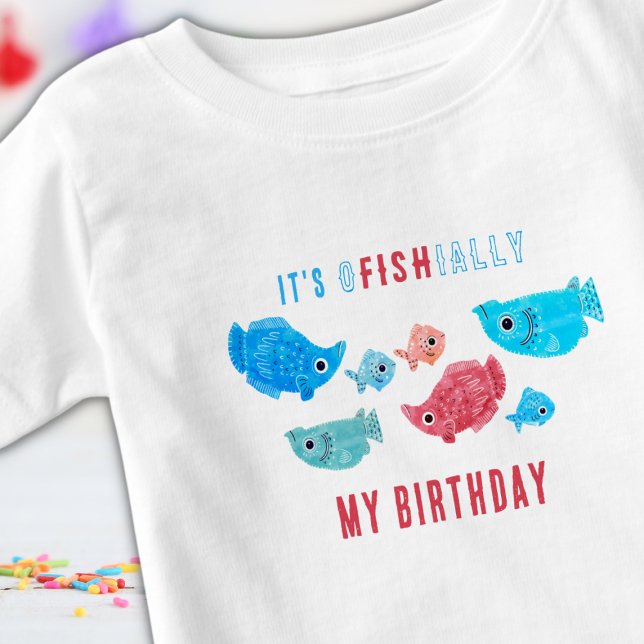 T-shirt Pour Bébé Fish Pun Officiellement Mon Anniversaire (Créateur téléchargé)