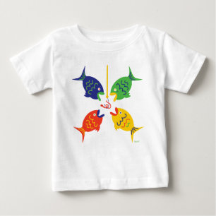 T-shirt Pour Bébé Fishiles rouges jaunes verts II