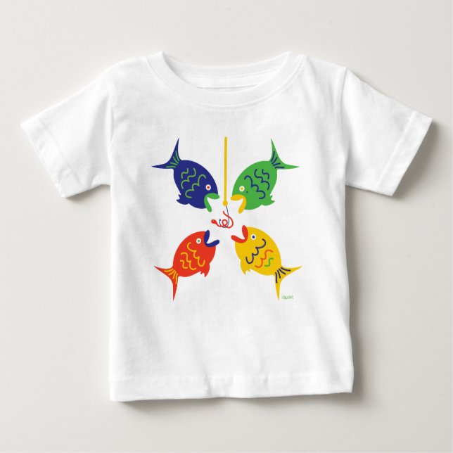 T-shirt Pour Bébé Fishiles rouges jaunes verts II (Devant)
