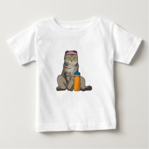 T-shirt Pour Bébé Fitness Chat Boire de la tasse