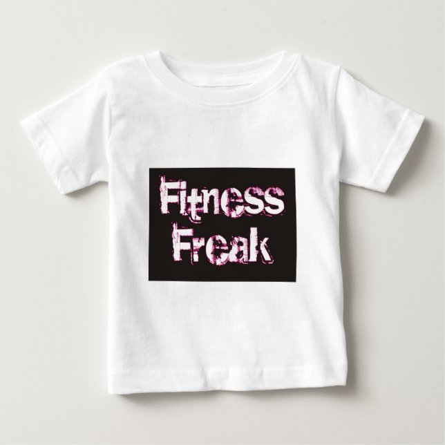 T-shirt Pour Bébé Fitness Freak - Noir & Rose (Devant)