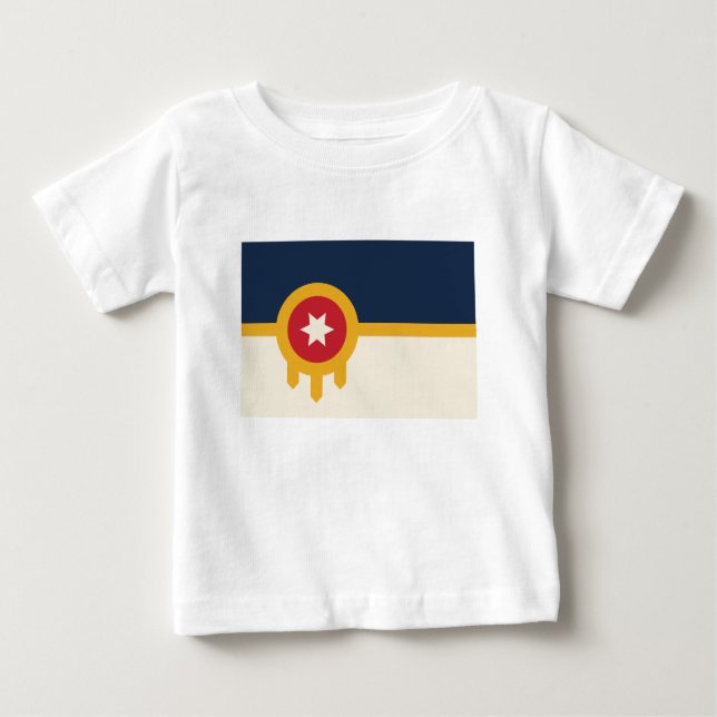 T-shirt Pour Bébé Flag of Tulsa city, Oklahoma State (Devant)