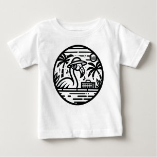 T-shirt Pour Bébé Flamant rose à l'écoute de la musique - Vibes trop