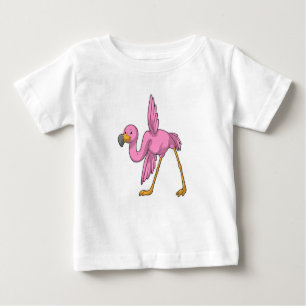 T-shirt Pour Bébé Flamant rose à Yoga Exercice d'étirement