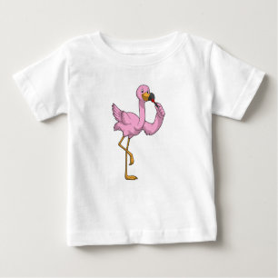 T-shirt Pour Bébé Flamant rose avec Lipstick
