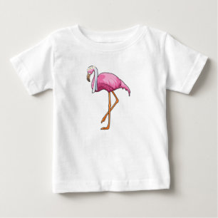 T-shirt Pour Bébé Flamant rose en mariée avec voile
