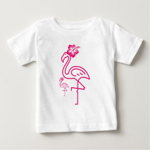 T-shirt Pour Bébé Flamant Rose Féminin Été Mignon