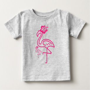 T-shirt Pour Bébé Flamant Rose Féminin Été Mignon