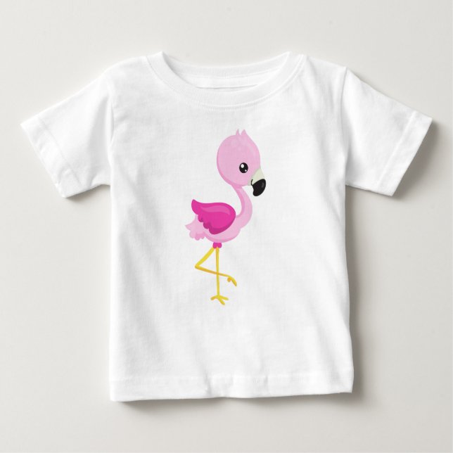 T-shirt Pour Bébé Flamant rose, Flamant rose bébé, Flamant rose rose (Devant)