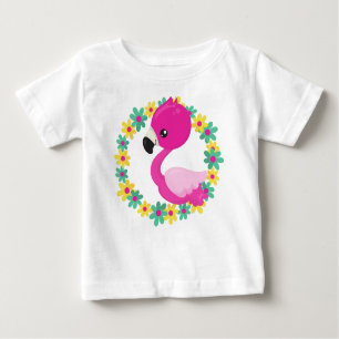 T-shirt Pour Bébé Flamant rose mignon, Flamant rose bébé, Oiseau, Fl