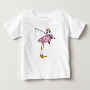 T-shirt Pour Bébé Flamant rose Pêche Pêcheur Pêcheur canne