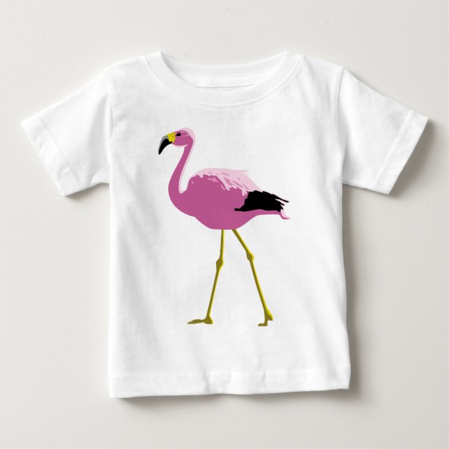 T-shirt Pour Bébé Flamant rose rose (Devant)