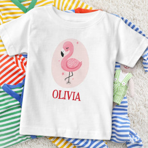 T-shirt Pour Bébé Flamant rose Whimsical rose mignon